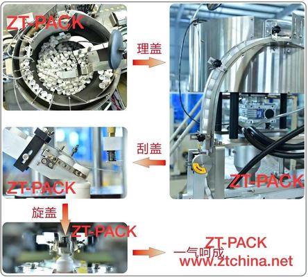 Automatic Liquid Bottle Filling Line Lid Caps Capping Machine High Speed